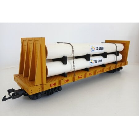 USA TRAINS Pipe Load Flat Car Union Pacific beladen mit Rohren  (guter Zustand)