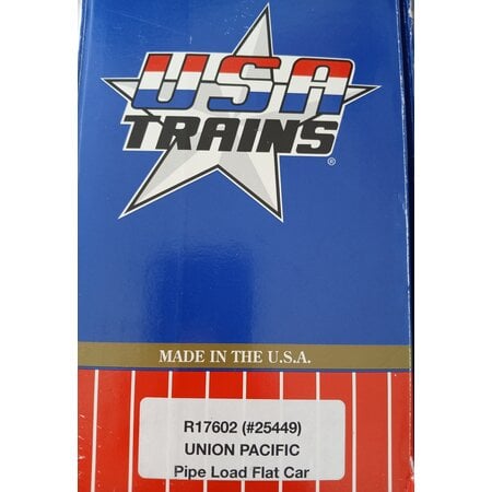 USA TRAINS Pipe Load Flat Car Union Pacific beladen mit Rohren  (guter Zustand)