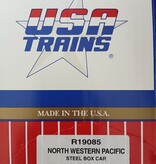 USA TRAINS Steel Box car North Western Pacific mit Metallachsen (guter Zustand)