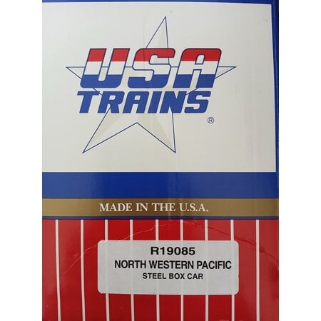 USA TRAINS Steel Box car North Western Pacific mit Metallachsen (guter Zustand)