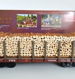 PIKO Pennsylvania Flatcar mit Echtholz-Ladung und Rungen (sehr guter Zustand)