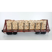 Pennsylvania Flatcar mit Echtholz-Ladung und Rungen (sehr guter Zustand)