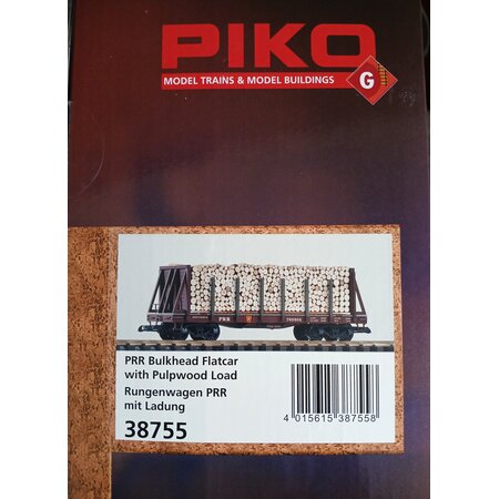 PIKO Pennsylvania Flatcar mit Echtholz-Ladung und Rungen (sehr guter Zustand)