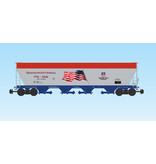 USA TRAINS 4 Bay Center Flow Hopper Patriotic with flag
