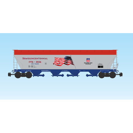 USA TRAINS 4 Bay Center Flow Hopper Patriotic with flag