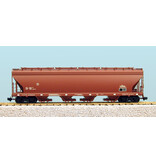 USA TRAINS 4 Bay Center Flow Hopper Undecorated Red Oxide