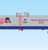 USA TRAINS 55 ft. Modern Tank Car Patriotic with flag
