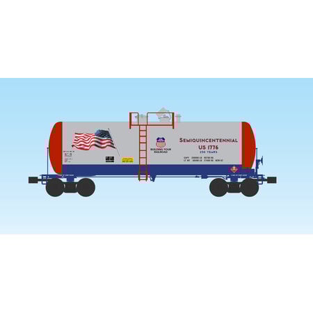USA TRAINS 42 ft. Modern Tank Car Patriotic with flag