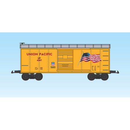 USA TRAINS Union Pacific Steel Boxcar with flag #4547 Yellow/Silver