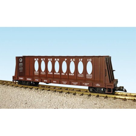 USA TRAINS Center Beam Flat Car Northern Pacific (ohne Ladung) mit kleineren Mängeln