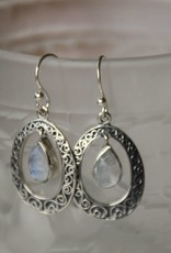 Lacom gems Silver moonstone earrings