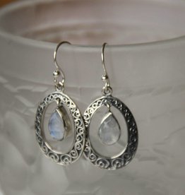 Lacom gems Silver moonstone earrings