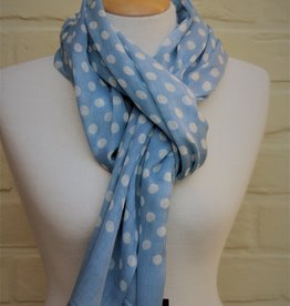 The blue Turban Wollen sjaal met bolletjes