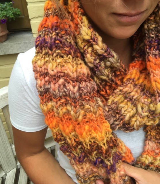 Made by Amberhoeve Orange handmade scarf