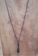 Carré Jewellery Zilveren ketting met hanger met grijze maansteen en Zirkoon