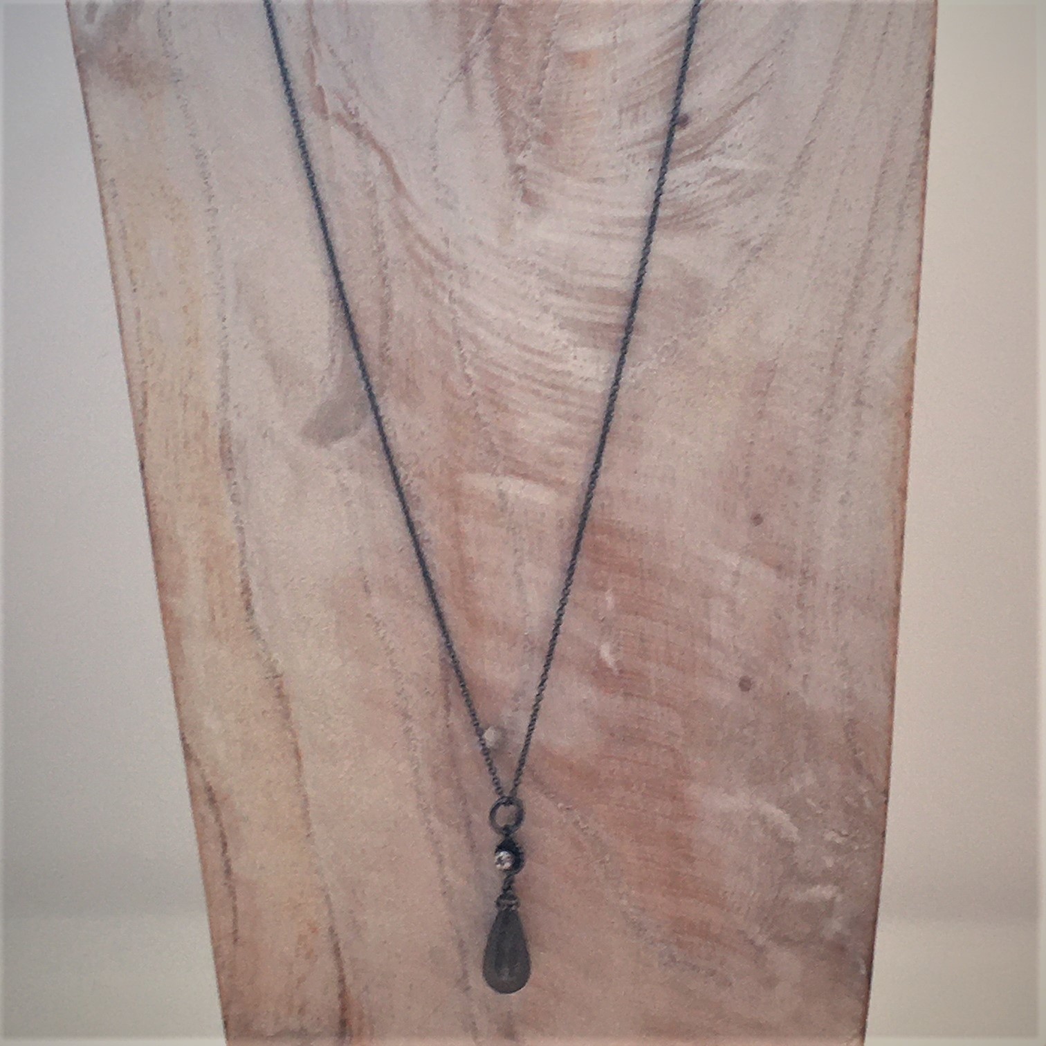 Carré Jewellery Grey moonstone pendant on necklace