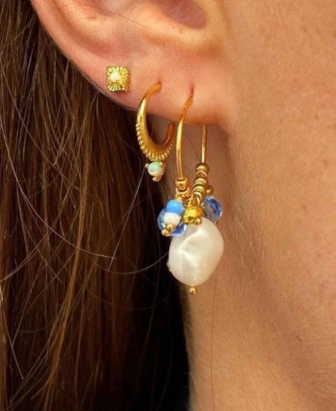 Hultquist Silver Ocean earrings , goldplated