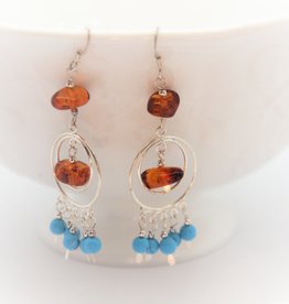 Lacom gems Long silver earrings