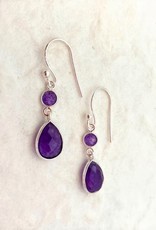 Lacom gems Hanging silver purple quarts earrings