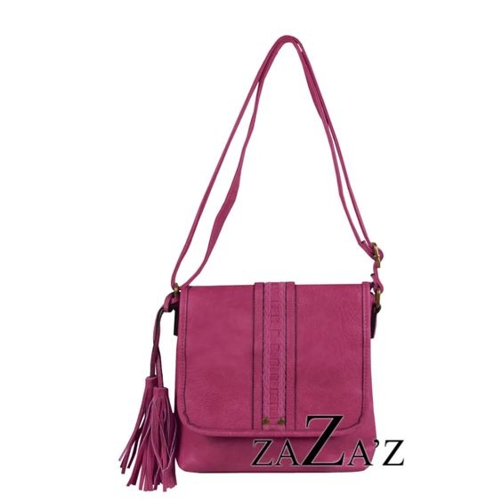 Zaza'z Fushia handtas met lange riem