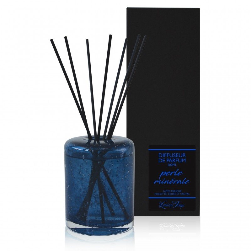 Geurstokjes Perle in blauw glas