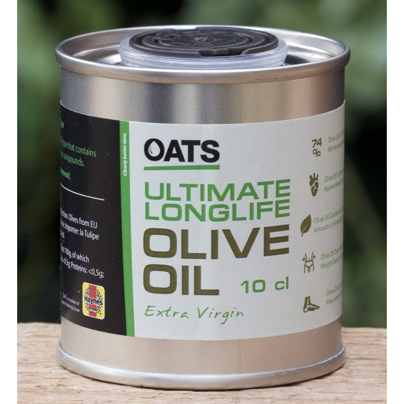 Blikje olijfolie met eigen etiket
