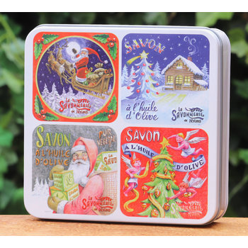 Savonnerie de Nyons Blik 4 zepen kerst