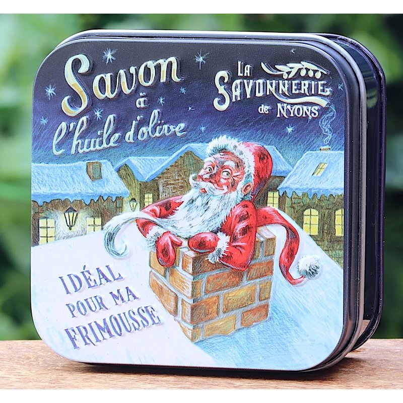 Blikje Savon de Marseille schoorsteen