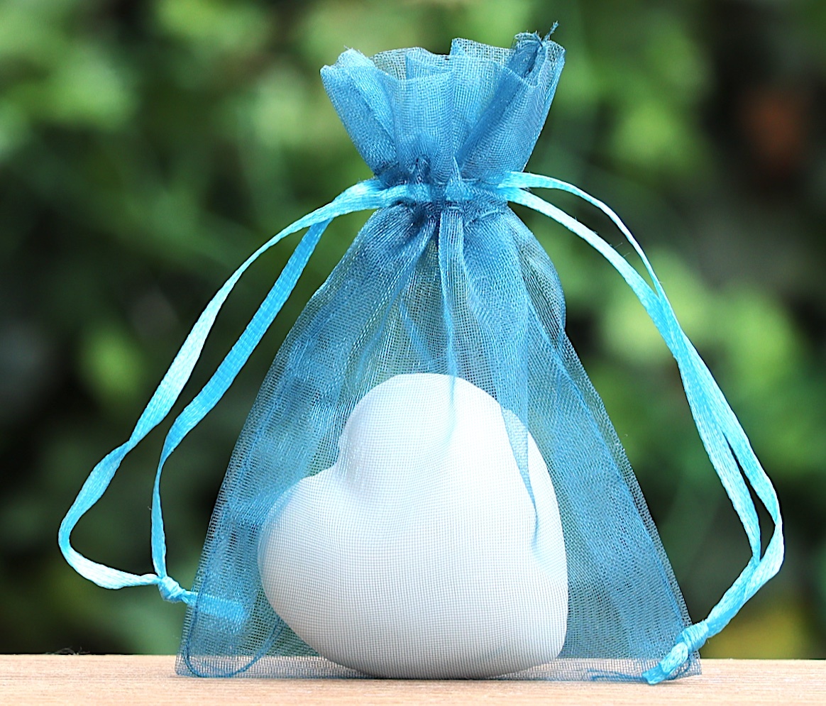 Organza zakje 7,5 x 10 cm Wit - Goedkoop lint, linten groothandel, organza lint, satijn lint