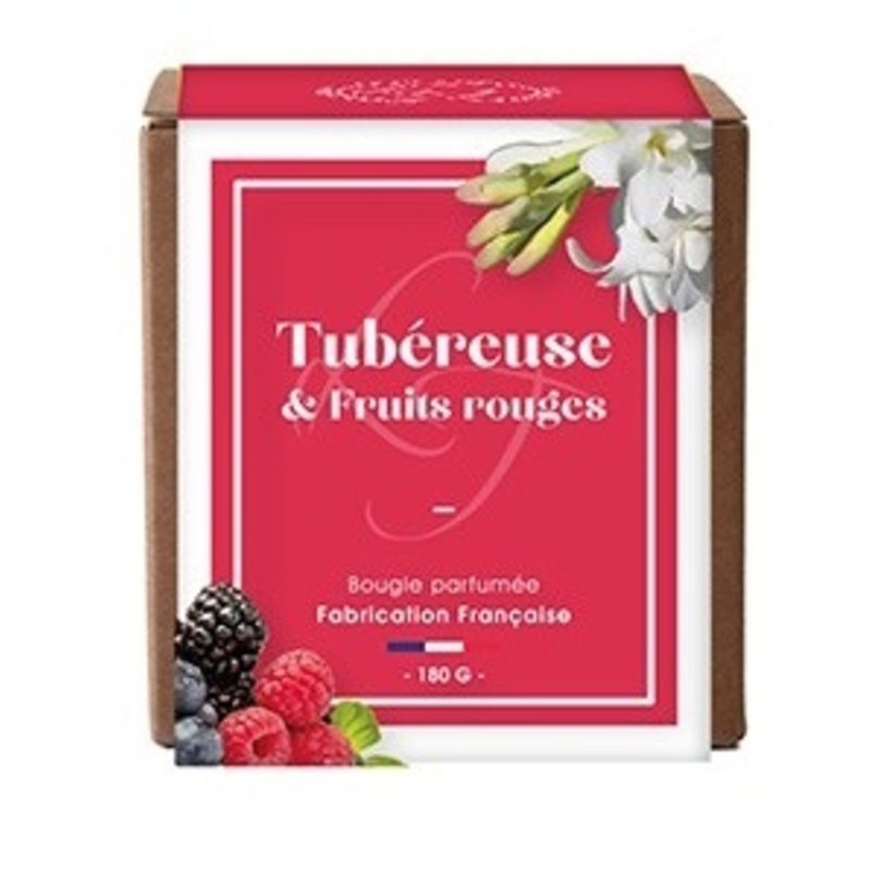 Geurkaars  rood fruit en tuberoos