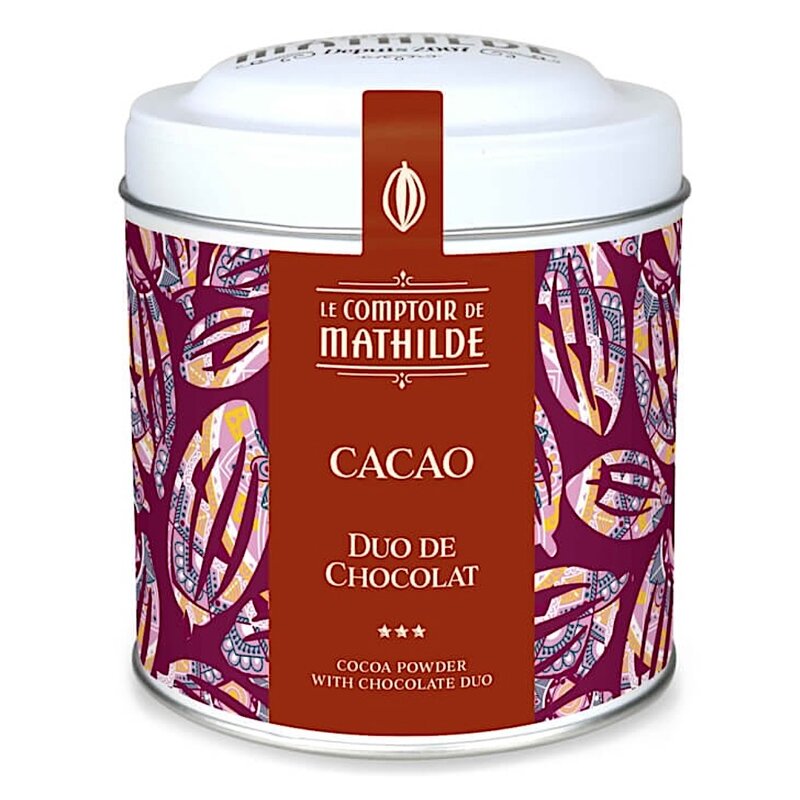 Blik cacao met duo chocolade