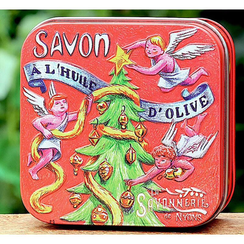 Blikje Savon de Marseille met kerstdessins