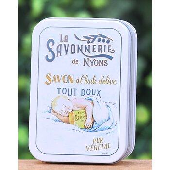 Savonnerie de Nyons Groot blik zeep baby doux