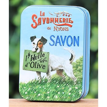 Savonnerie de Nyons Groot blik zeep Jack Russel