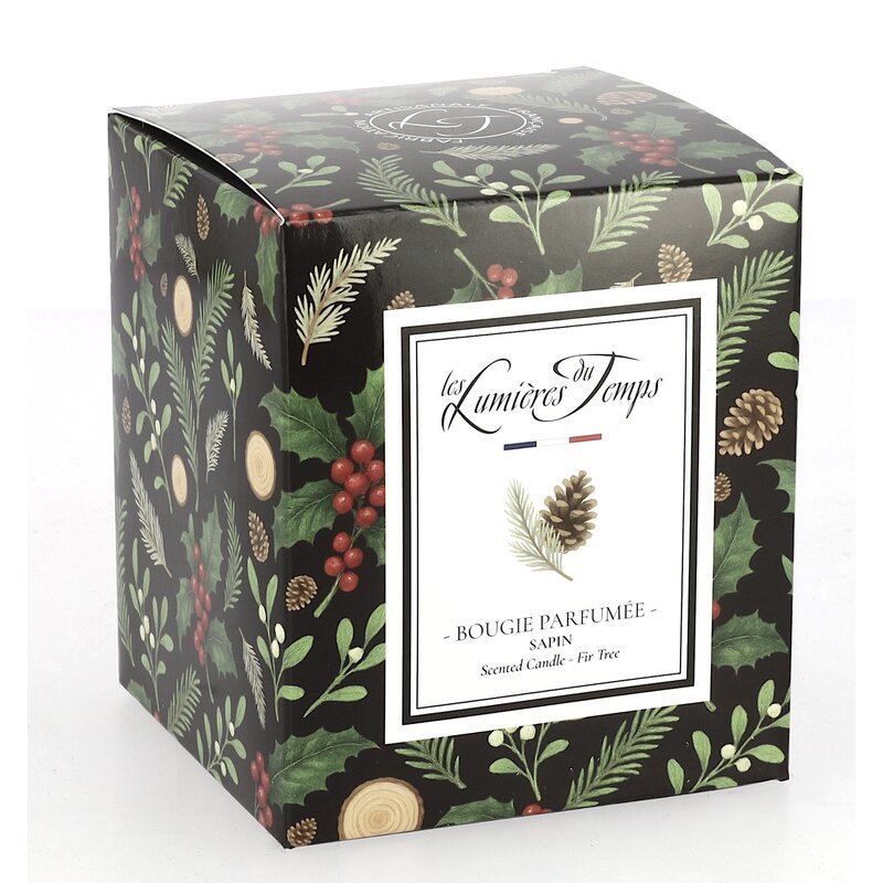 Grote geurkaars in de geur dennen