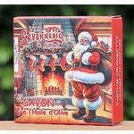 Doosje zeep met kerst- en winterdessins