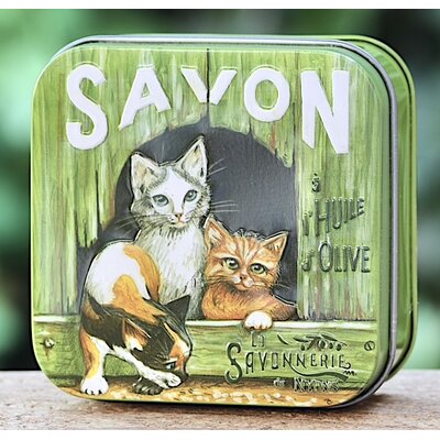 Blikje zeep twee poesjes