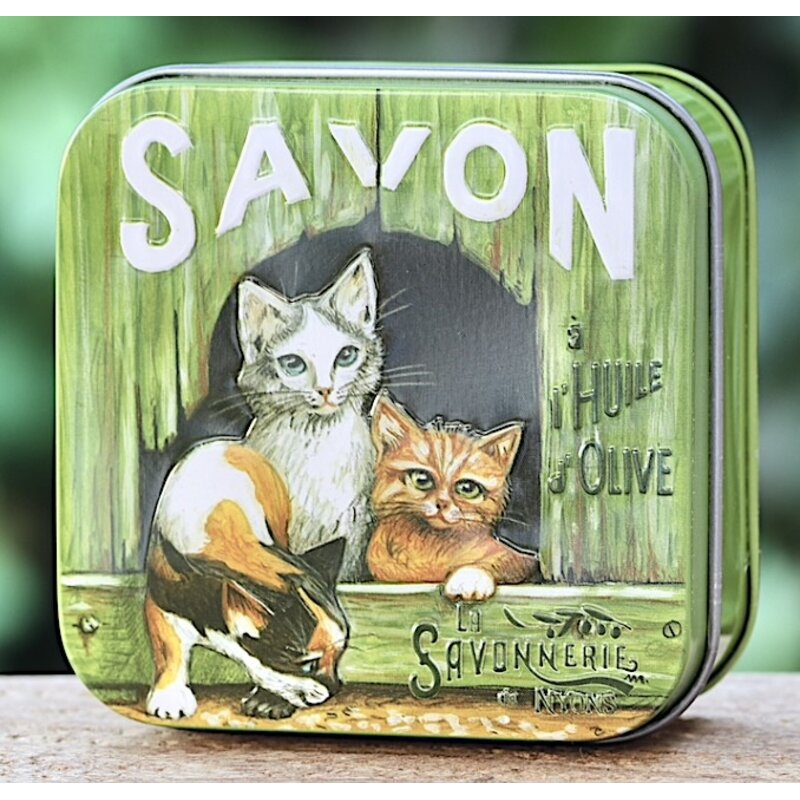 Blikje Savon de Marseille 2 kleine poesje