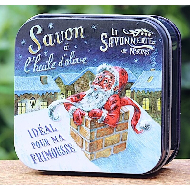 Blikje Savon de Marseille schoorsteen