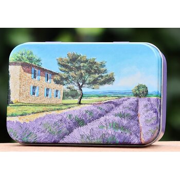 Lumière de Provence Blikje zeep lavendelveld
