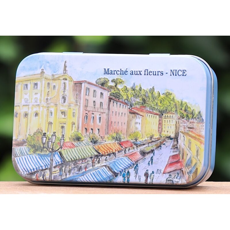 Blikje zeep bloemenmarkt