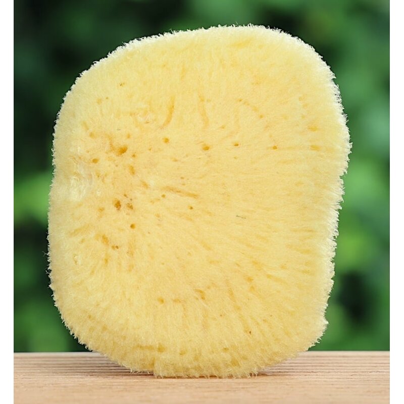 Blik met alepzeep en spons