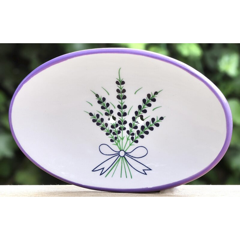 Zeepbakje ovaal met lavendeldecoratie