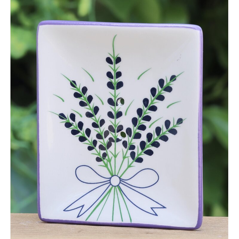 Zeepbakje rechthoek met lavendeldecoratie