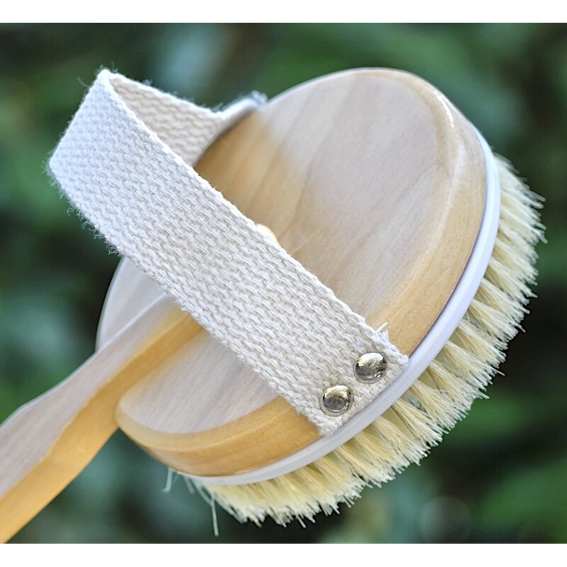 Massageborstel met noppen met steel