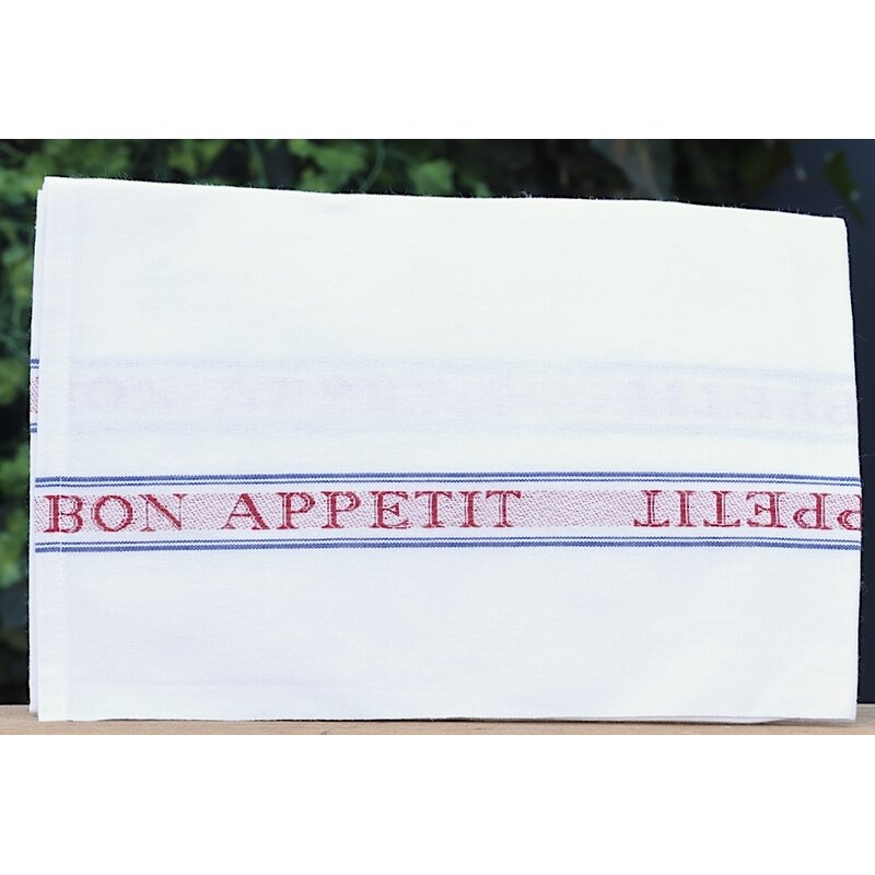 Theedoek bon appetit  rood