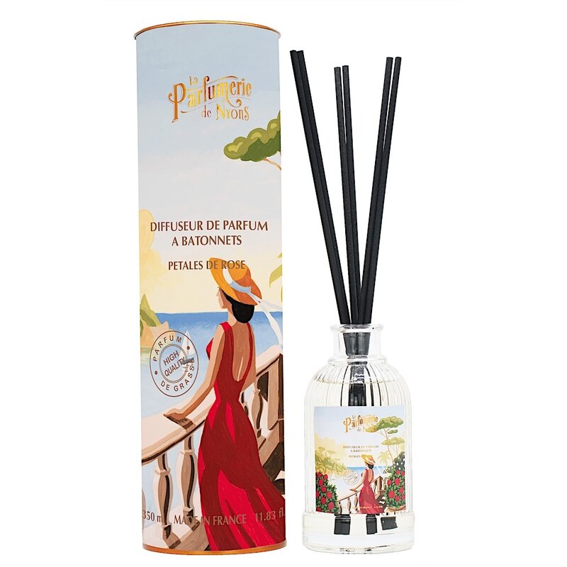 Geurstokjes rozen in koker