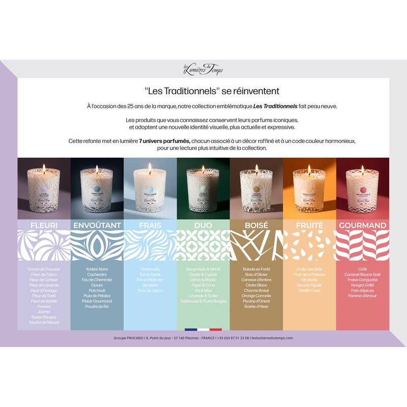 Geurkaars in glas met decor 90 gram