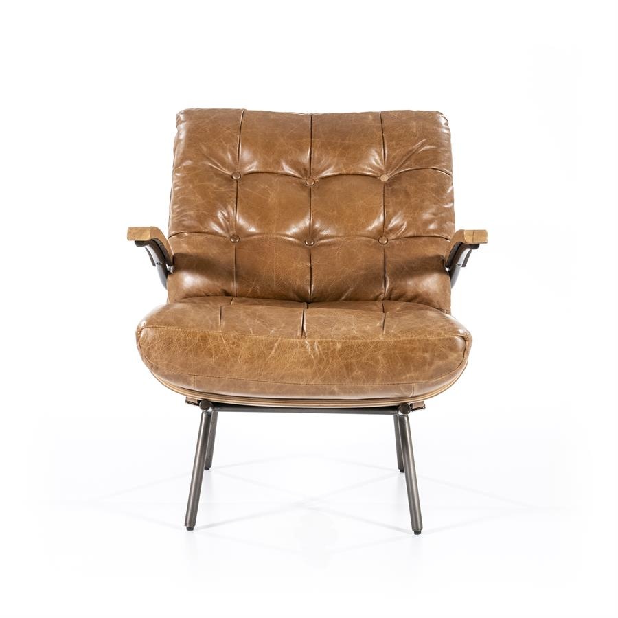 Fauteuil Bassie cognac