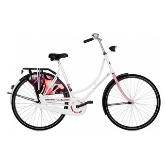 Puch omafiets 28 inch Bella Strada wit roze